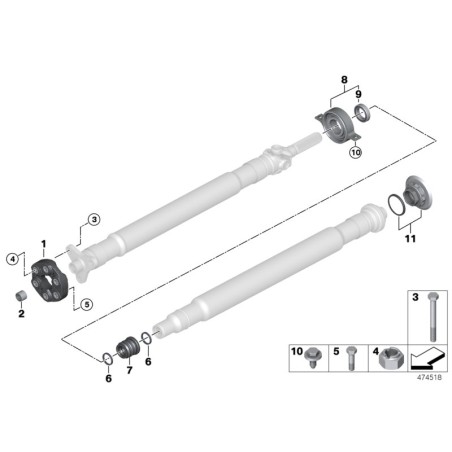 Manchon de centrage de l'arbre de transmission - Pièce d'origine BMW 26117526611