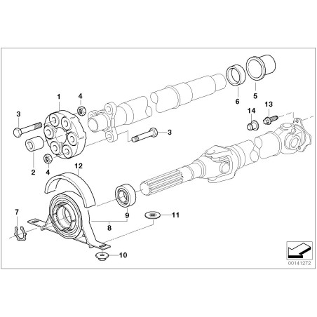 Support central d'arbre de transmission - Pièce d'origine BMW 26121226731