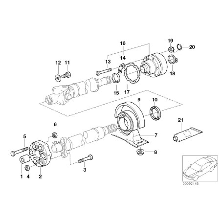 Joint de cardan d'arbre de transmission - Pièce d'origine BMW 26111229524