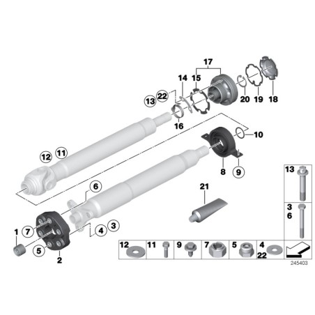 Joint de cardan d'arbre de transmission - Pièce d'origine BMW 26117548392