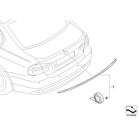 Spoiler arrière E92 M3 - Pièce d'origine BMW 51628044188