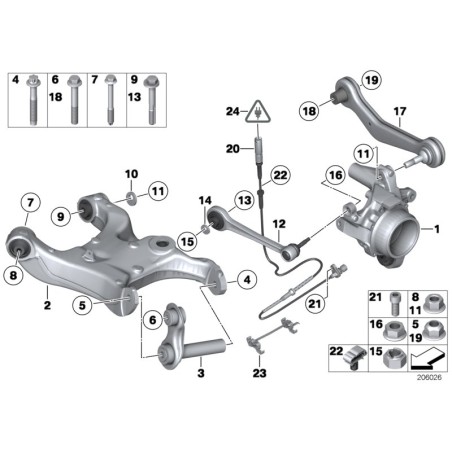 Boulon excentrique - Pièce d'origine BMW 33306760591