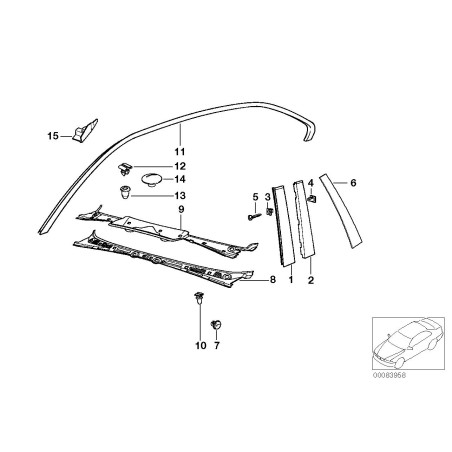 Moulure de bordure droite - Pièce d'origine BMW 51131977682 Moulure de bordure droite - Pièce d'origine BMW 51131977682