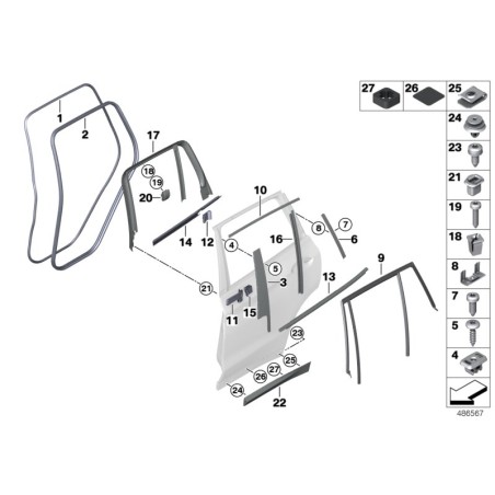 Protection de bord de porte - Pièce d'origine BMW 51727468930