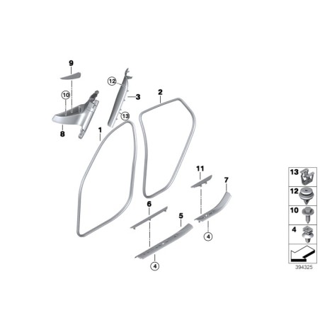Protection de bordure de porte avant - Pièce d'origine BMW 51727317811 Protection de bordure de porte avant - Pièce d'origine BMW 51727317811