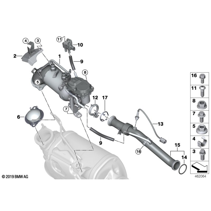 Capteur de température EGR - Pièce d'origine BMW 13628576316