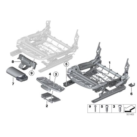 Mécanisme de siège électrique - Pièce d'origine BMW 52107243530