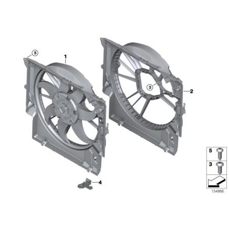Ventilateur électrique avec carénage - Pièce d'origine BMW 17427545366