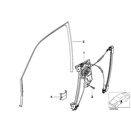 Lève-vitre électrique avant gauche - Pièce d'origine BMW 51338205633 Lève-vitre électrique avant gauche - Pièce d'origine BMW 51338205633