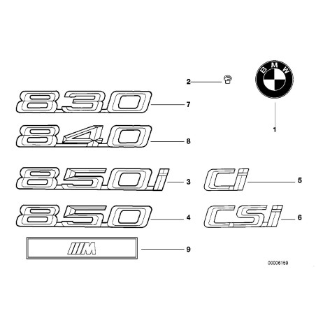 Grommet d'emblème - Pièce d'origine BMW 51141852899