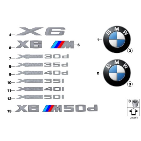 Emblème Roundel pour hayon - Pièce d'origine BMW 51147196559 Emblème Roundel pour hayon - Pièce d'origine BMW 51147196559