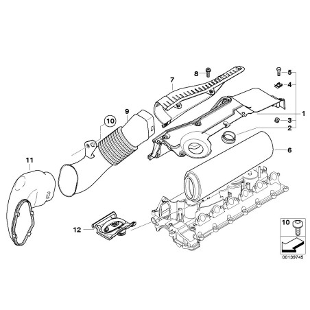 Tuyau d'admission d'air du moteur - Pièce d'origine BMW 13717790056 Tuyau d'admission d'air du moteur - Pièce d'origine BMW 13717790056