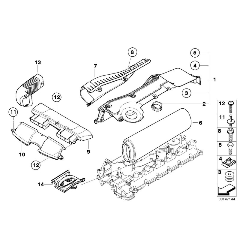 Tuyau d'admission d'air du moteur - Pièce d'origine BMW 13717790607