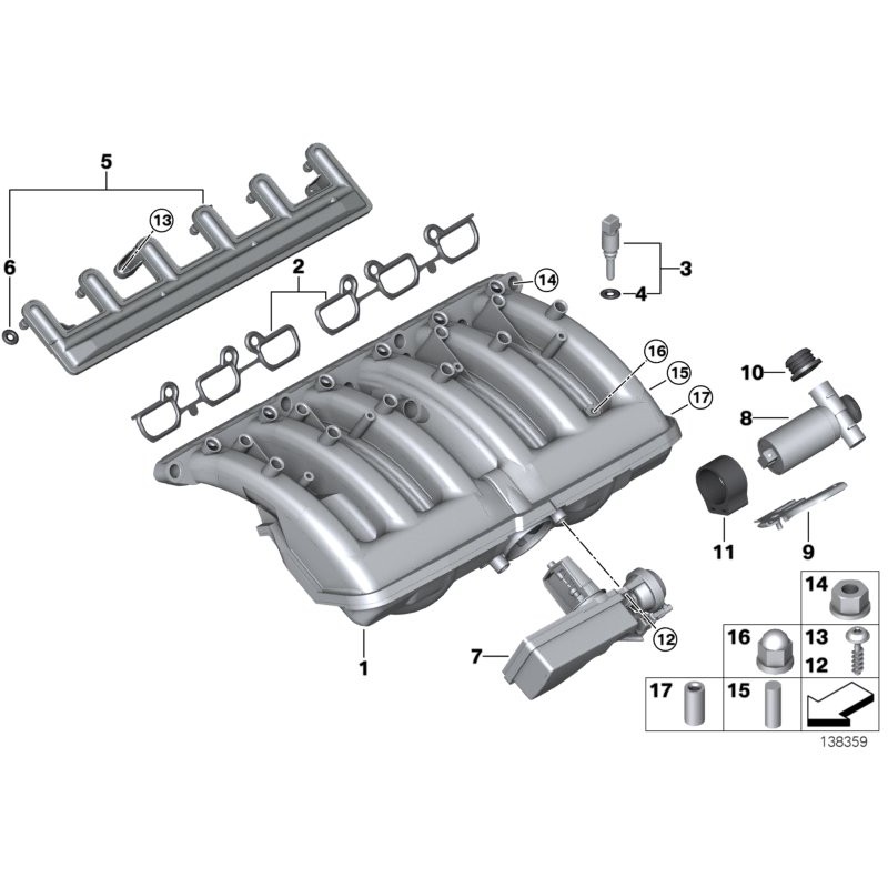 Joint de capteur de température d'admission d'air du moteur 8x3 - Pièce d'origine BMW 13621743299