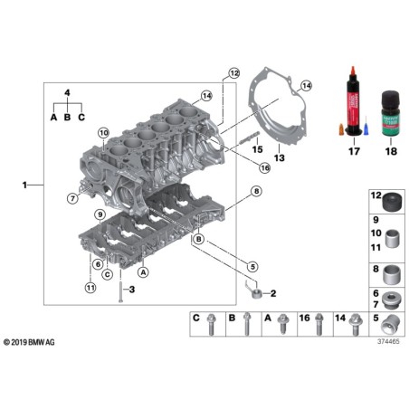 Apprêt de bloc moteur - Pièce d'origine BMW 83197515683 Apprêt de bloc moteur - Pièce d'origine BMW 83197515683