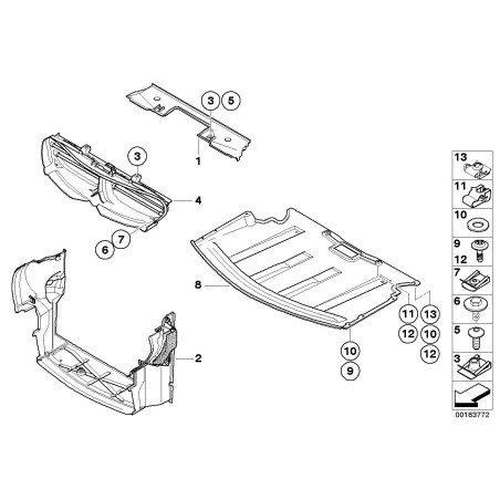 Protection de criblage du compartiment moteur - Pièce d'origine BMW 51757009723 Protection de criblage du compartiment moteur - Pièce d'origine BMW 51757009723