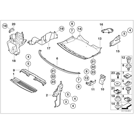 Protection anti-éclaboussures du compartiment moteur sous le capot - Pièce d'origine BMW 51757153790 Protection anti-éclaboussures du compartiment moteur sous le capot - Pièce d'origine BMW 51757153790