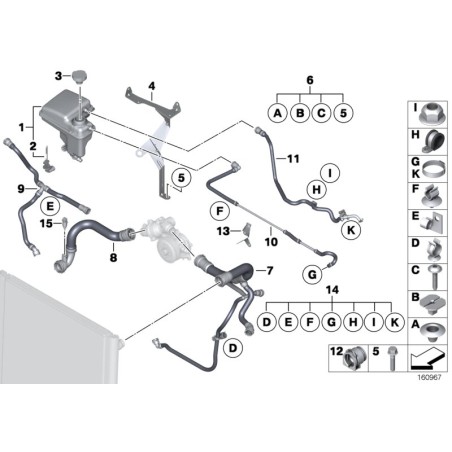 Réservoir d'expansion du liquide de refroidissement du moteur - Pièce d'origine BMW 17137647713 Réservoir d'expansion du liquide de refroidissement du moteur - Pièce d'origine BMW 17137647713