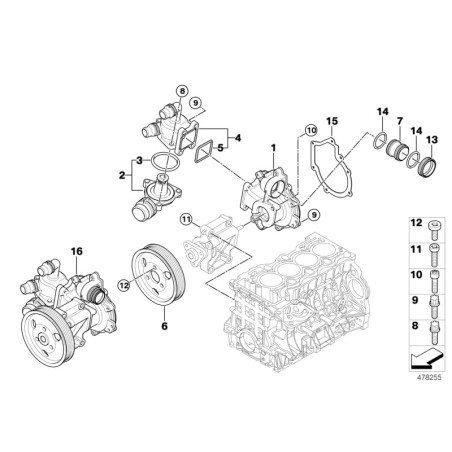 Bride de liquide de refroidissement du moteur - Pièce d'origine BMW 11517572859