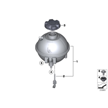 Interrupteur d'expansion de niveau de liquide de refroidissement du moteur - Pièce d'origine BMW 17137553919