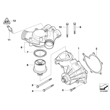 Thermostat de liquide de refroidissement du moteur - Pièce d'origine BMW 11537835558 Thermostat de liquide de refroidissement du moteur - Pièce d'origine BMW 11537835558
