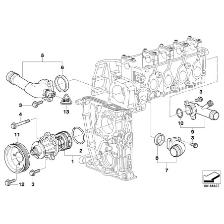 Thermostat de liquide de refroidissement du moteur avec boîtier - Pièce d'origine BMW 11531437085 Thermostat de liquide de refroidissement du moteur avec boîtier - Pièce d'origine BMW 11531437085