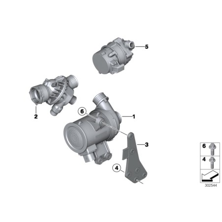 Thermostat de liquide de refroidissement du moteur avec boîtier - Pièce d'origine BMW 11537598865