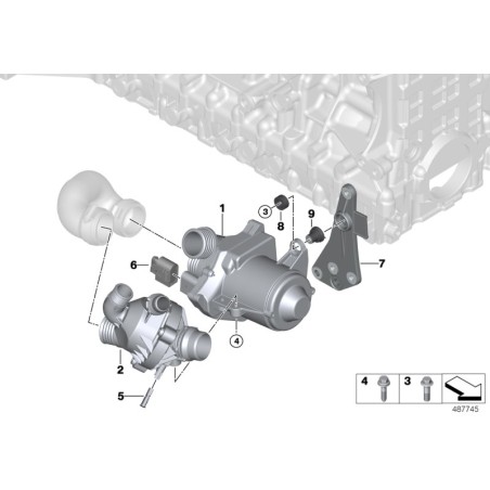 Thermostat de liquide de refroidissement du moteur avec boîtier - Pièce d'origine BMW 11537601158 Thermostat de liquide de refroidissement du moteur avec boîtier - Pièce d'origine BMW 11537601158