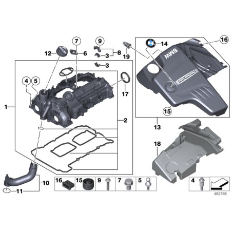 Couvercle du moteur - Pièce d'origine BMW 11127594344