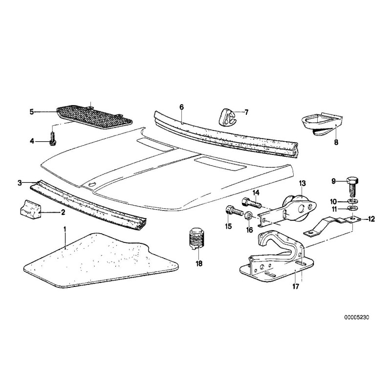 Isolant phonique du capot moteur - Pièce d'origine BMW 51481832785 Isolant phonique du capot moteur - Pièce d'origine BMW 51481832785
