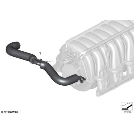 Tuyau de ventilation du collecteur d'admission du moteur - Pièce d'origine BMW 11617540610 Tuyau de ventilation du collecteur d'admission du moteur - Pièce d'origine BMW 11617540610