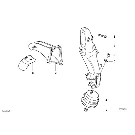 Support moteur - Pièce d'origine BMW 11811141377