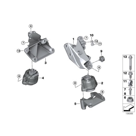 Support moteur - Pièce d'origine BMW 22116760330