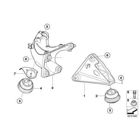 Support moteur - Pièce d'origine BMW 22116779970