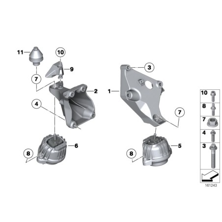 Support de montage moteur gauche N/S - Pièce d'origine BMW 22116784825 Support de montage moteur gauche N/S - Pièce d'origine BMW 22116784825