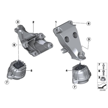 Support moteur gauche - Pièce d'origine BMW 22116768853