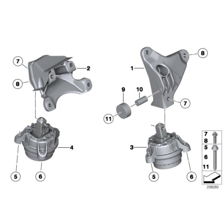 Support moteur gauche - Pièce d'origine BMW 22116777365