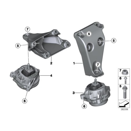 Support moteur droit - Pièce d'origine BMW 22116855456