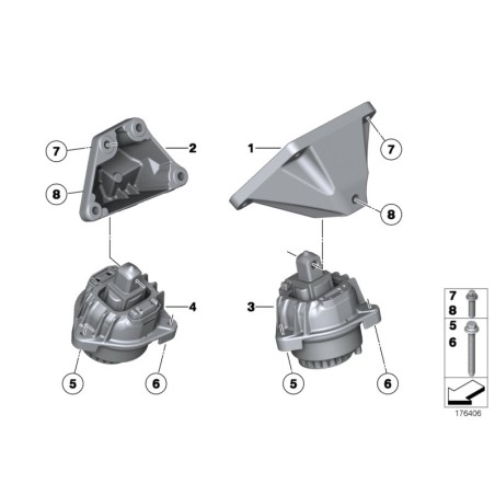 Support moteur droit - Pièce d'origine BMW 22117935142