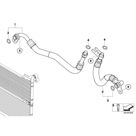 Tuyau d'alimentation du refroidisseur d'huile moteur - Pièce d'origine BMW 17227560979 Tuyau d'alimentation du refroidisseur d'huile moteur - Pièce d'origine BMW 17227560979