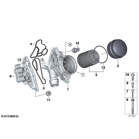 Joint d'étanchéité du refroidisseur d'huile moteur - Pièce d'origine BMW 11428637820
