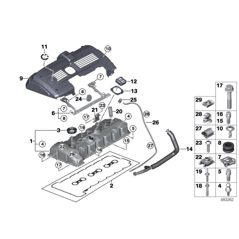 Joint de bouchon de remplissage d'huile moteur - Pièce d'origine BMW 11127565165