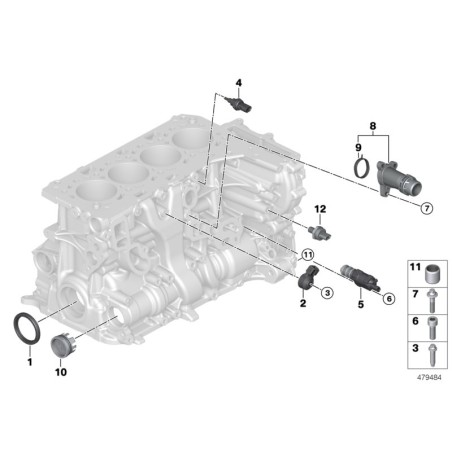 Capteur de température de l'huile moteur - Pièce d'origine BMW 13627580635