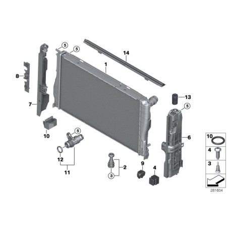 Radiateur de moteur - Automatique - Pièce d'origine / BMW