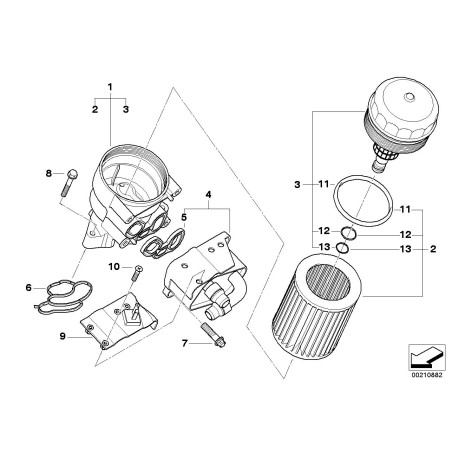 Moteur Filtre à huile Boîtier de joint - Pièce d'origine BMW 11427508970