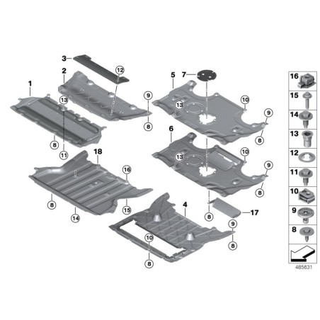 Cache inférieur du moteur - Pièce d'origine BMW 51757340168
