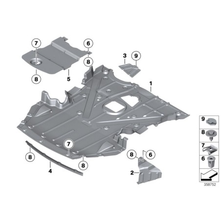 Protection de carter moteur - Pièce d'origine BMW 51757191073 Protection de carter moteur - Pièce d'origine BMW 51757191073