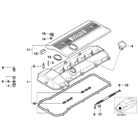 Ensemble de joints de couvercle de soupape moteur - Pièce d'origine BMW 11129070990