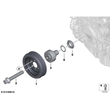 Boulon d'amortisseur de vibrations du moteur - Pièce d'origine BMW 11217614270