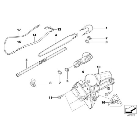 Arbre de pivotement de l'essuie-glace arrière de break - Pièce d'origine BMW 61627209167